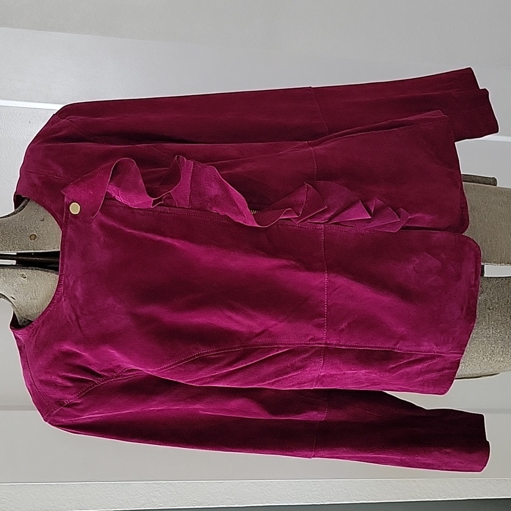 Isaac Mizrahi Fuchsia Leather Jacket